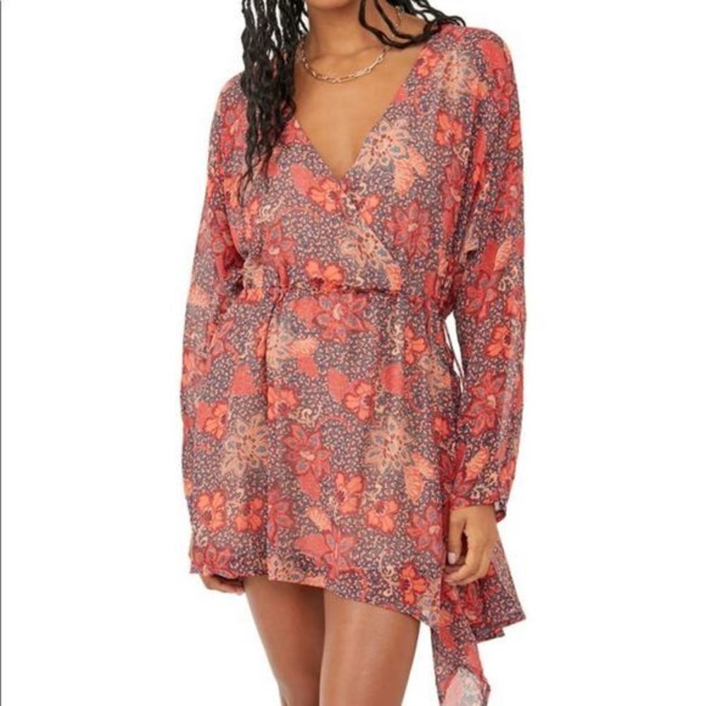 Free People Teegan Long Sleeve Mini Dress 